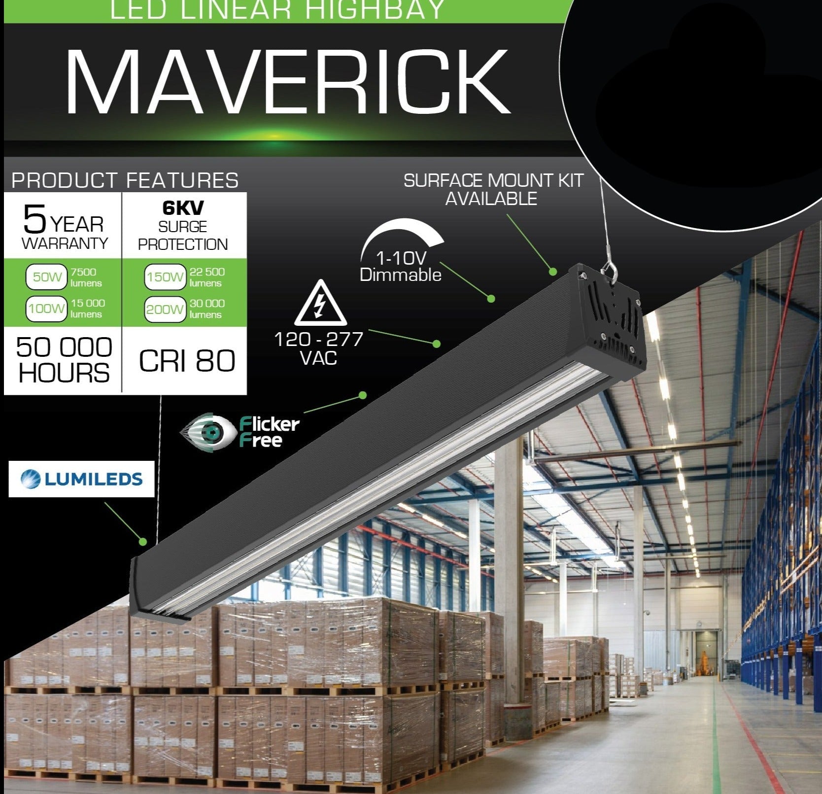 Maverick Dimmable Linear LED High Bay - Future Light - LED Lights South Africa