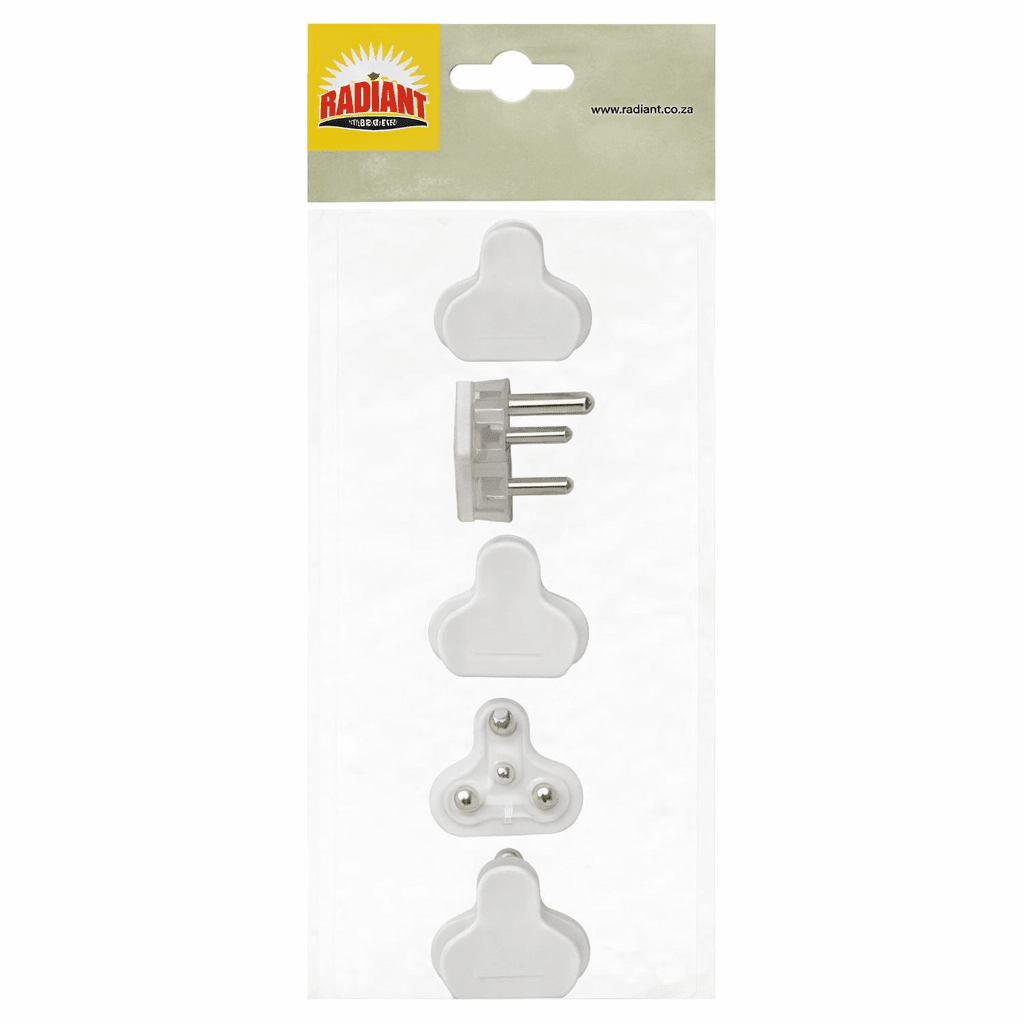 16A Plug Top White - 5 Pack