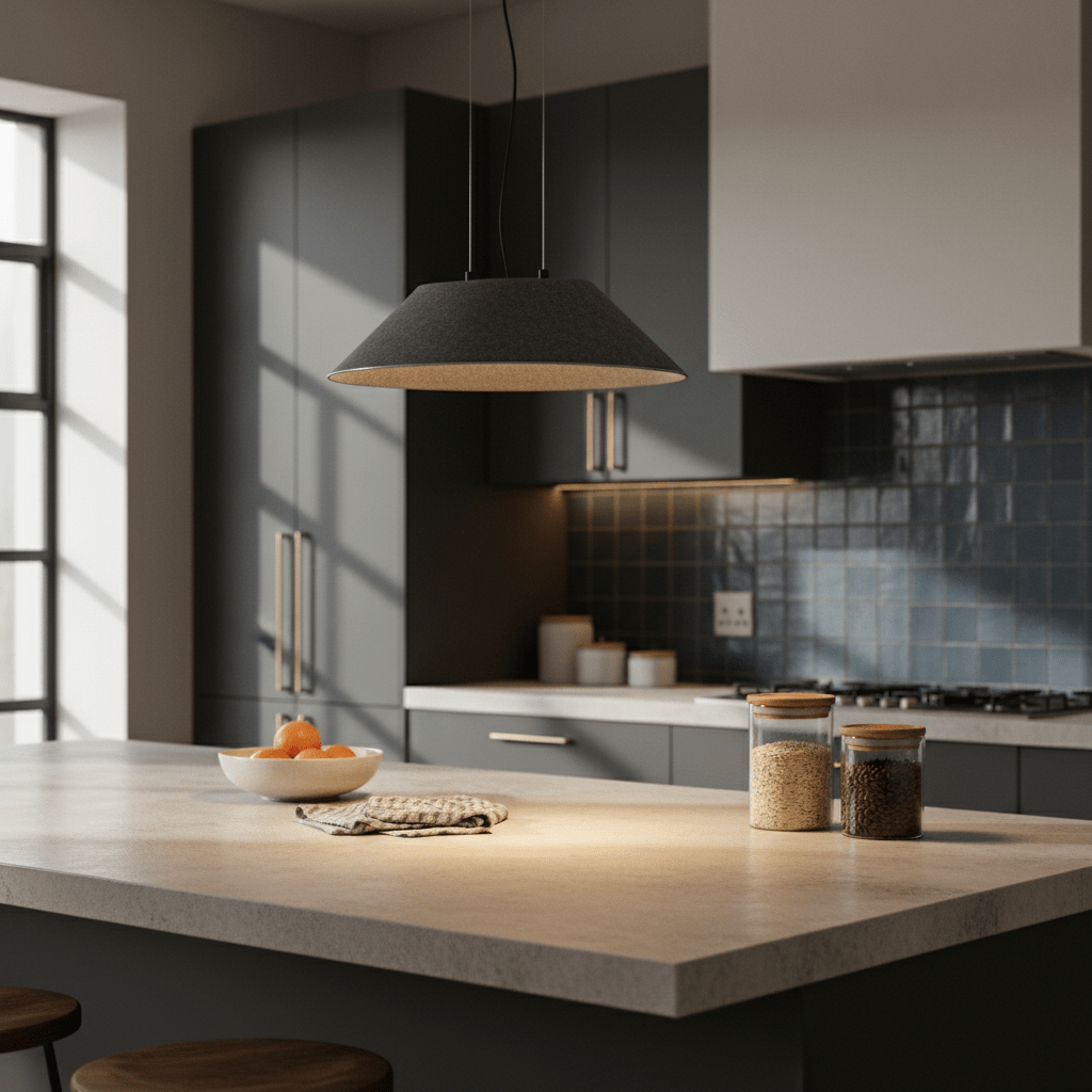 Akira Grey Felt Pendant Light