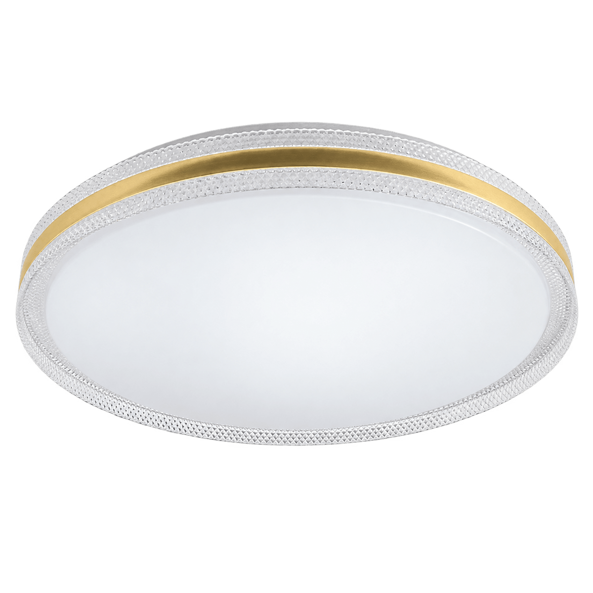 36W round ceiling light with gold rim on transparent background