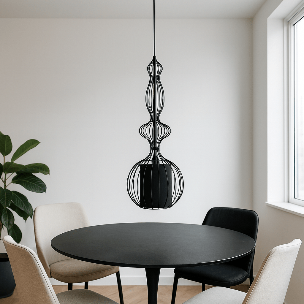 Tokyo 4 Black Wire Frame Pendant