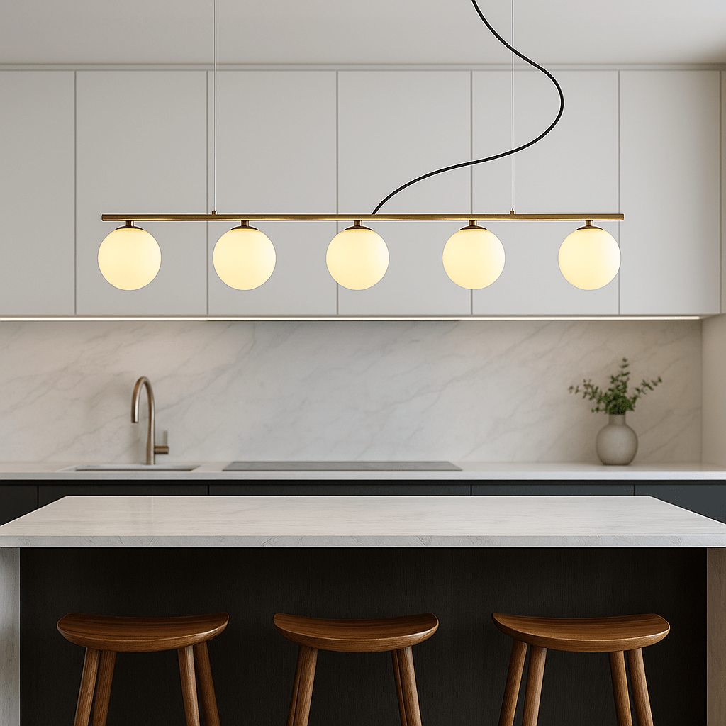 Linear 5 Light Pendant Gold