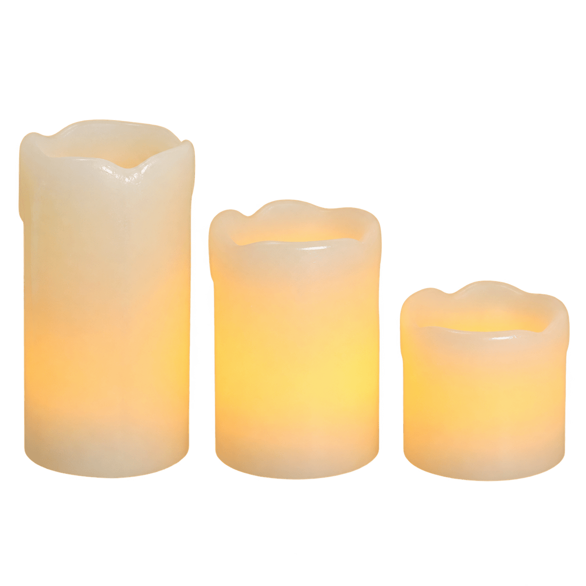 Party Lights - 3pc LED Dripping Candles - transparent background, 1254×1254