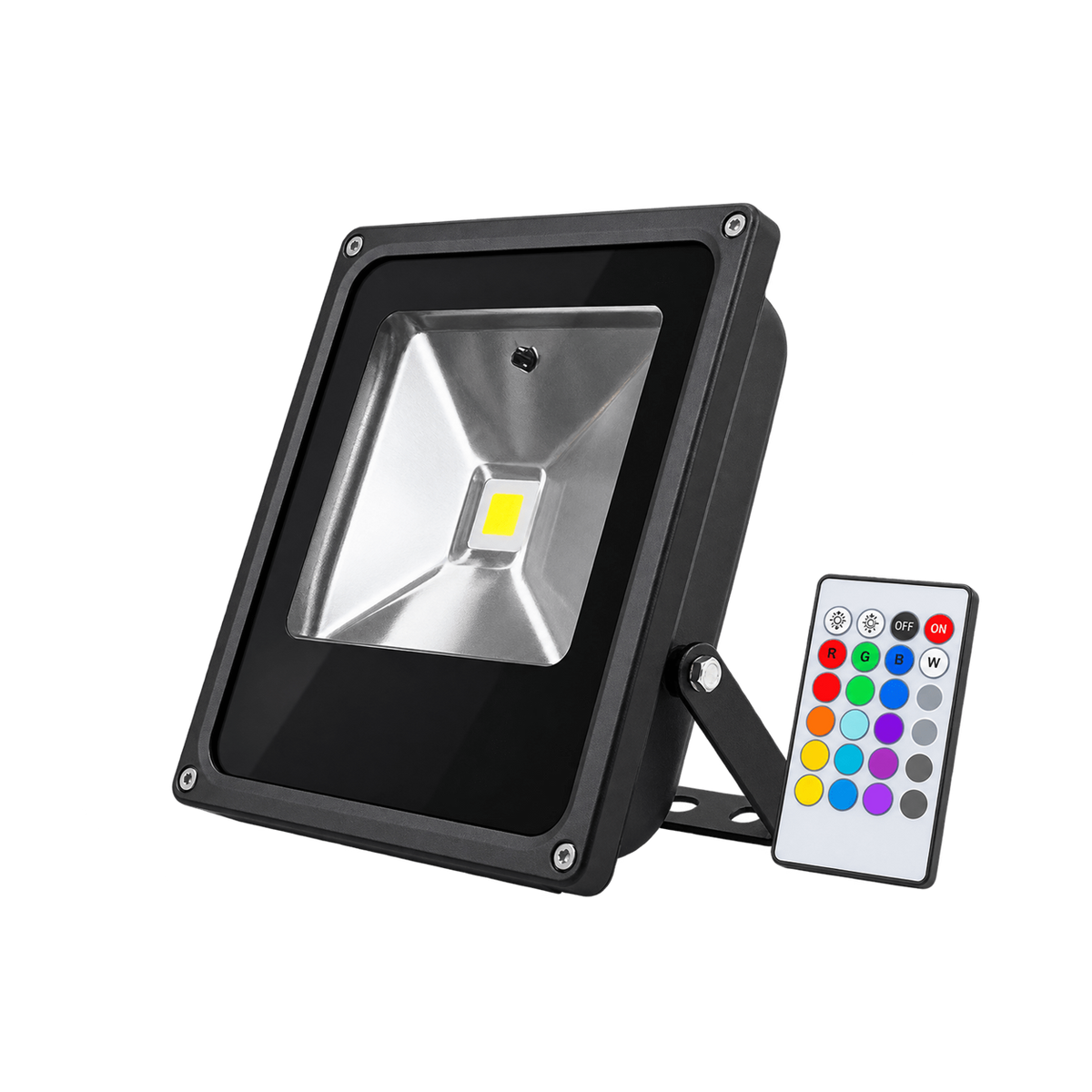 LED Flood Light - 30W RGBW with Remote - transparent background, 1254×1254
