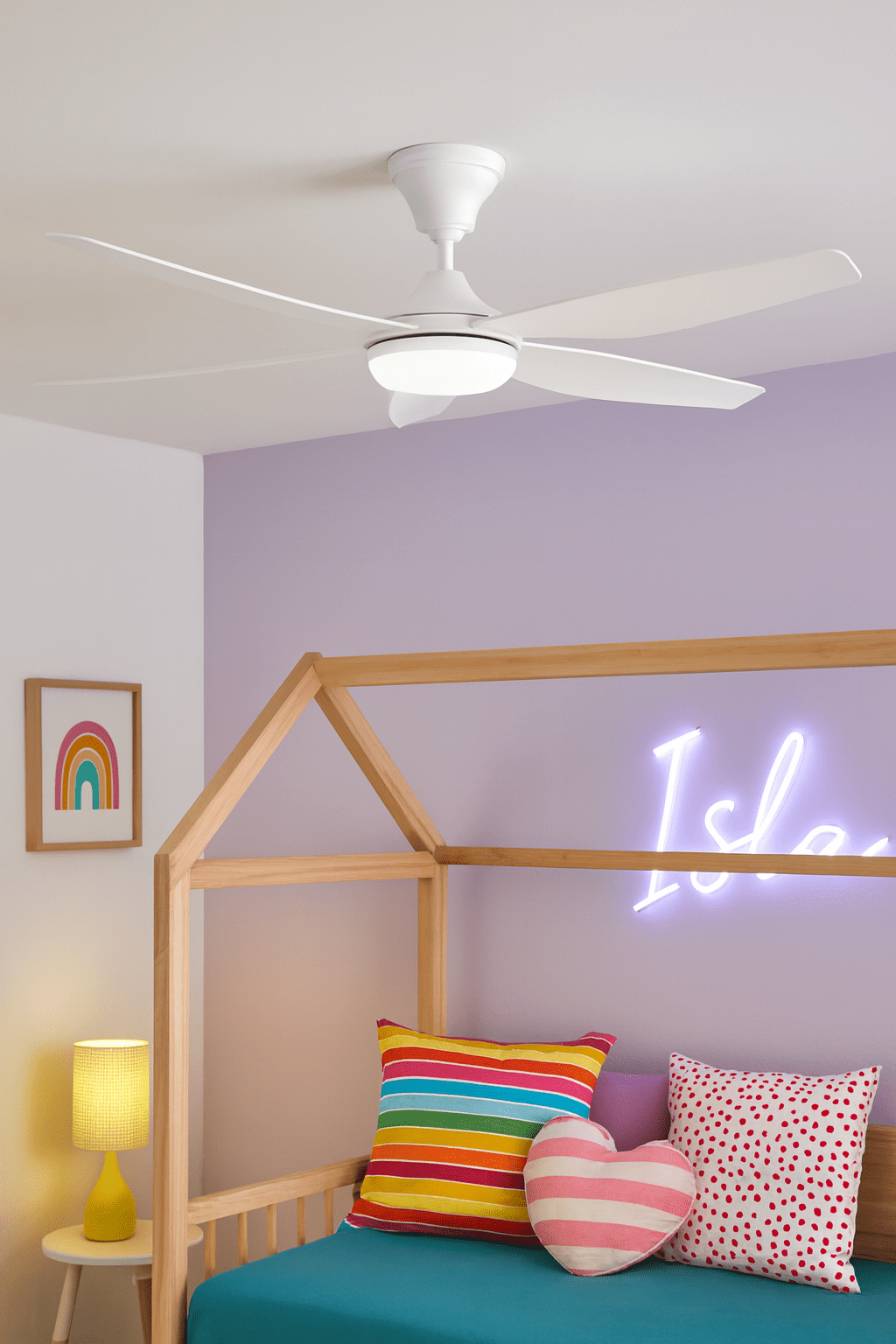 56" White Ceiling Fan with ABS Blades & 3CCT LED