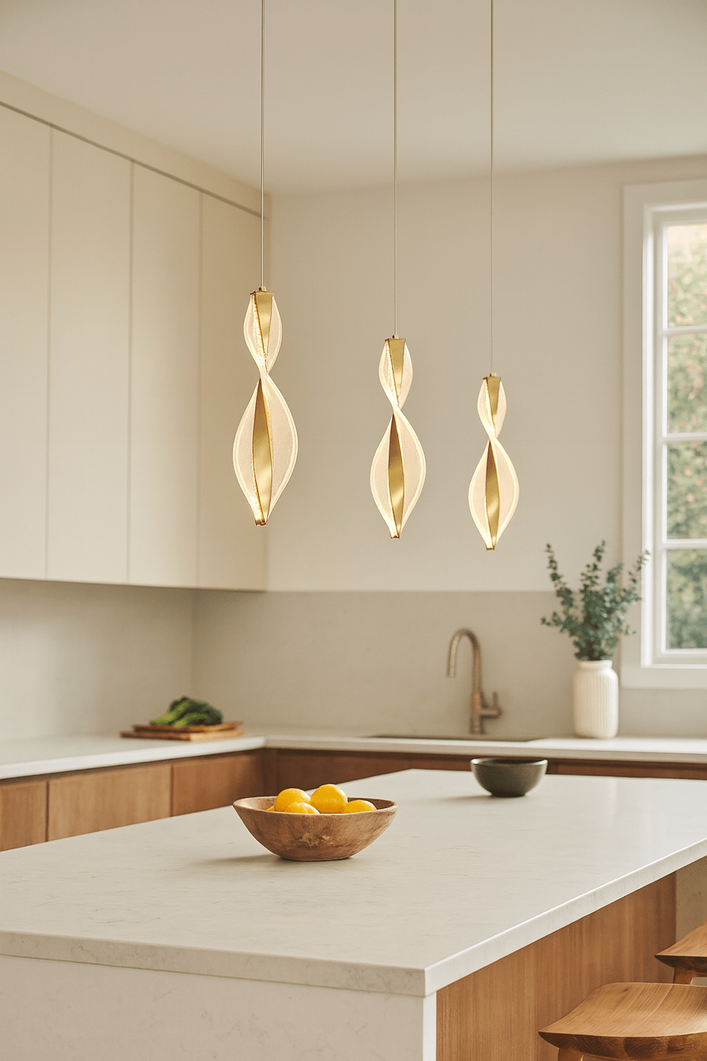 Dragonfly Gold LED Pendant