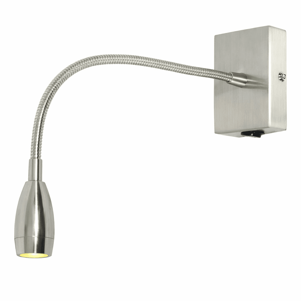 LED Wall Light - 1W Goose Neck Reading Light - Polished Chrome