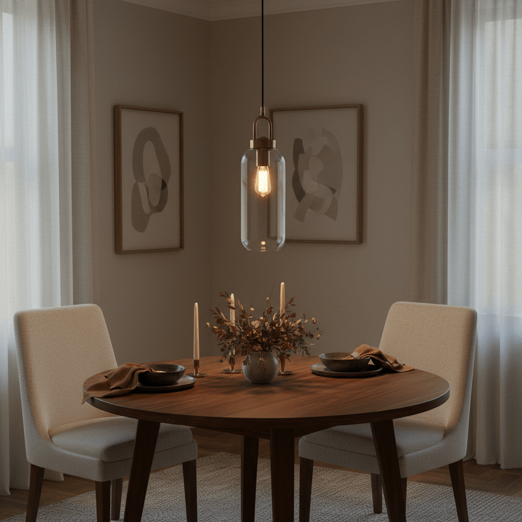Nougat Glass Antique Brass Pendant Light