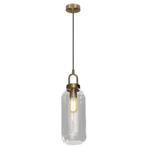 Nougat Glass Antique Brass Pendant Light