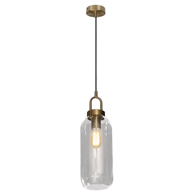 Nougat Glass Antique Brass Pendant Light
