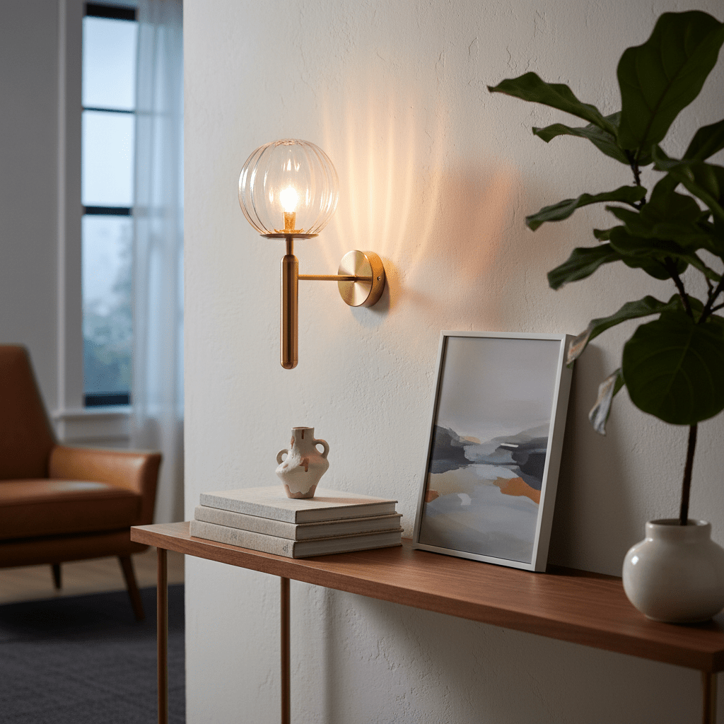 Fizz Pop Antique Brass Wall Light - Clear Glass