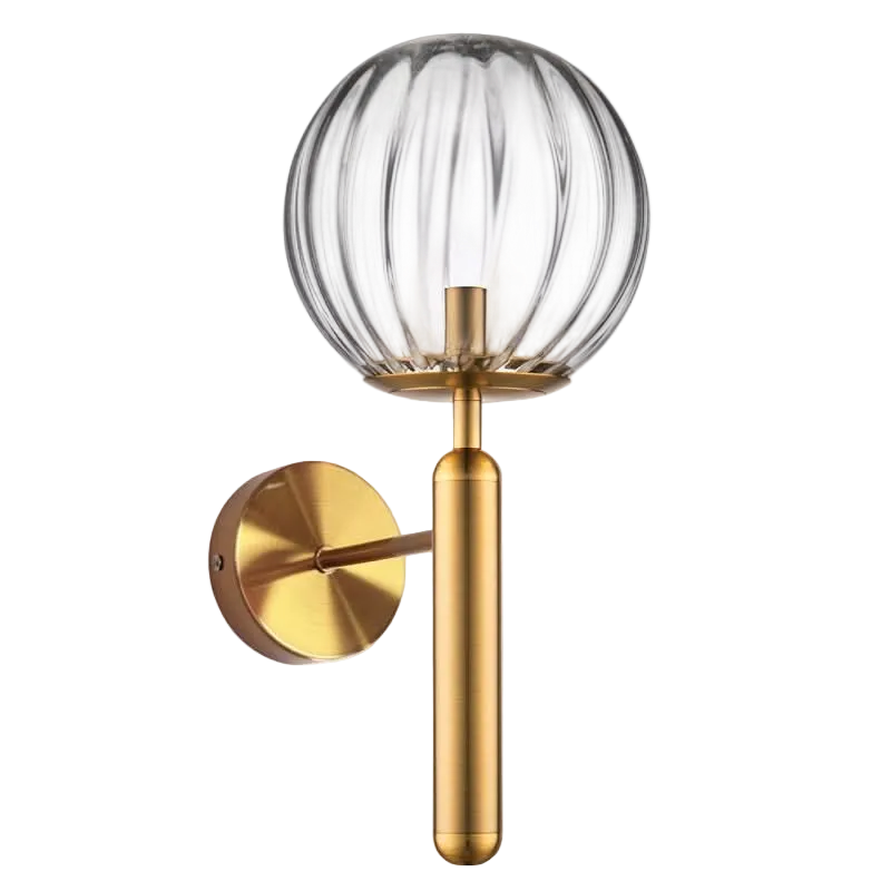 Fizz Pop Antique Brass Wall Light - Clear Glass