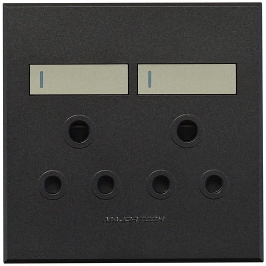 Veti 3 - 4 x 4 Double RSA Sockets - Titanium / Graphite