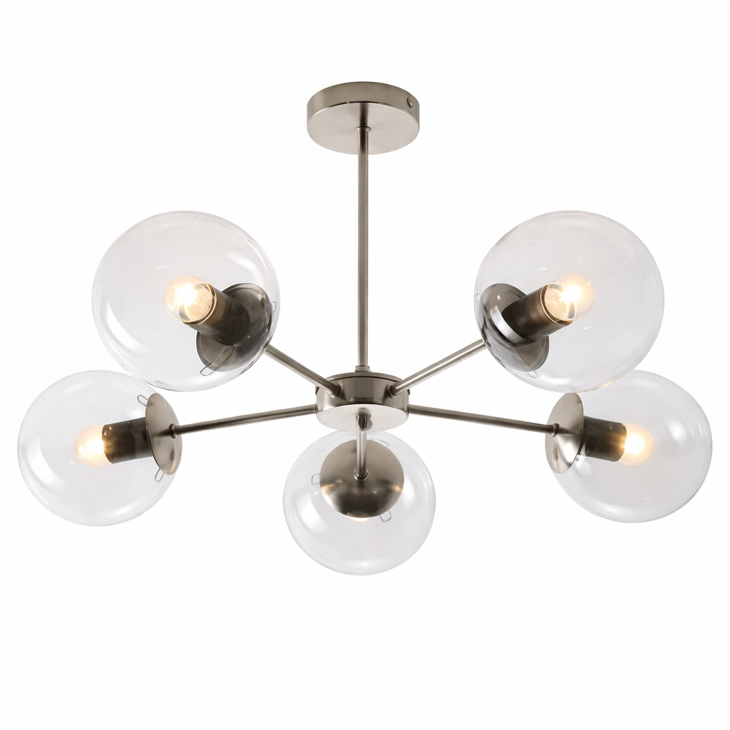 5 Light Satin Chrome Pendant