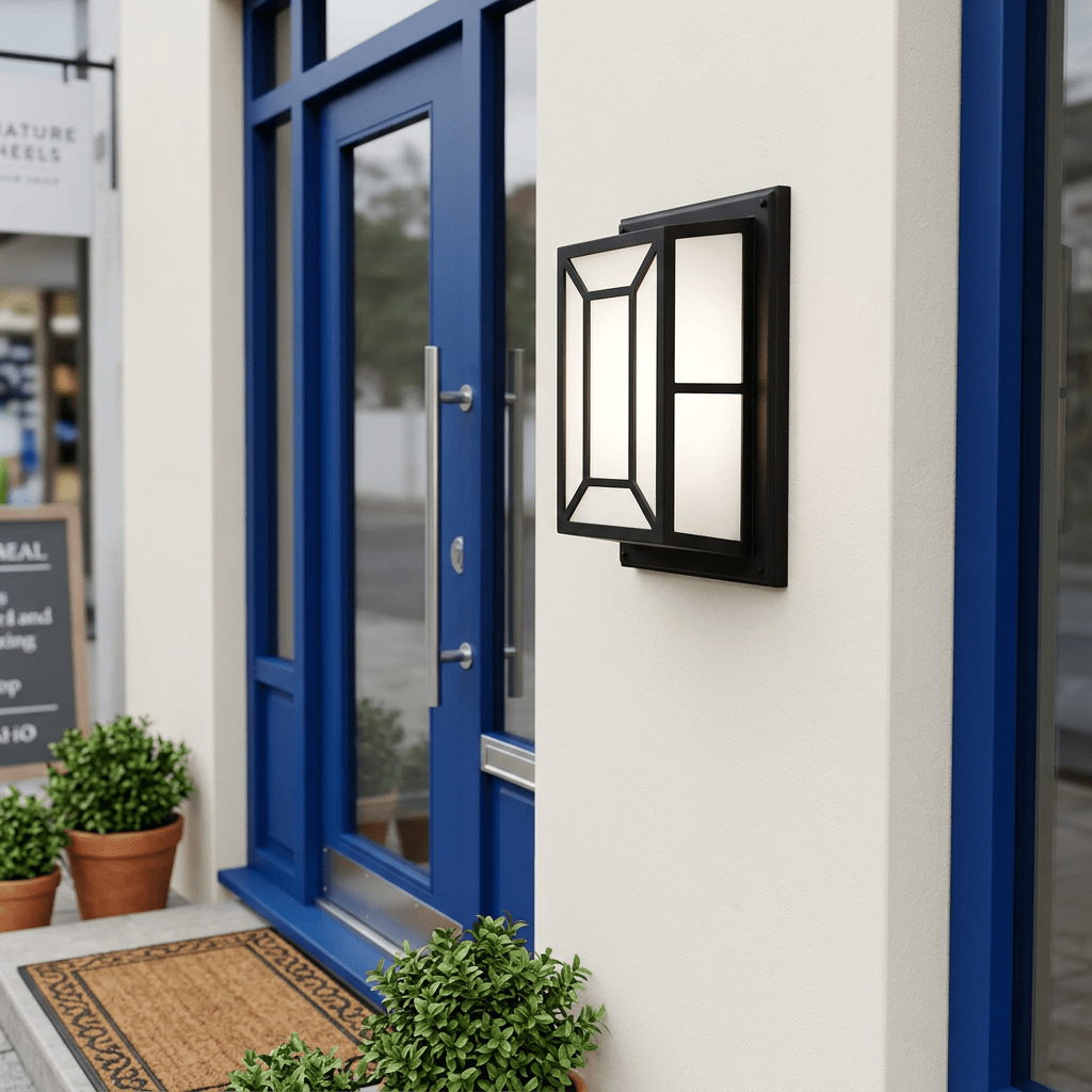 Black Outdoor Wall Light IP44 Die-Cast Aluminium