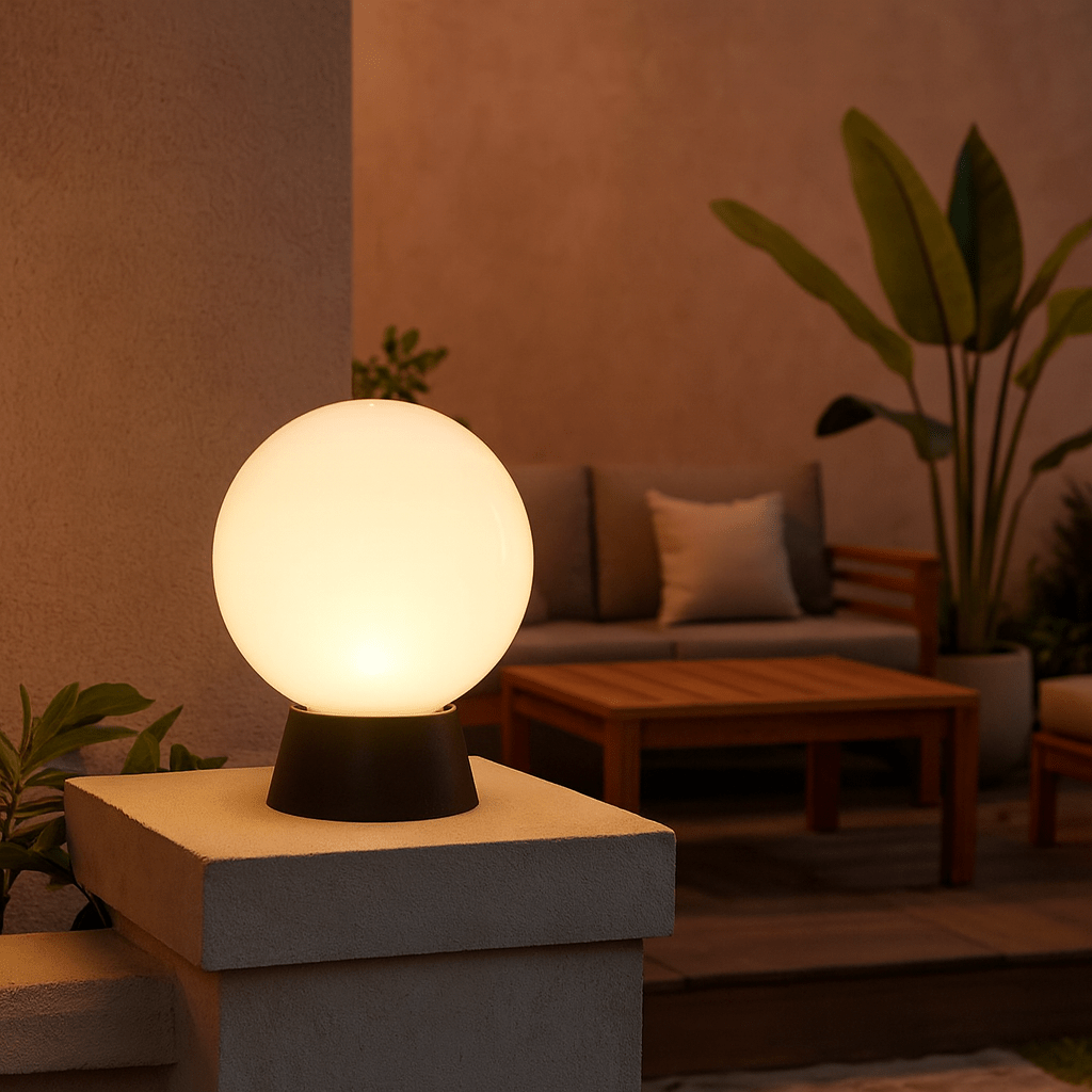 Opal Black Outdoor Bowl Light - UV Stabilized