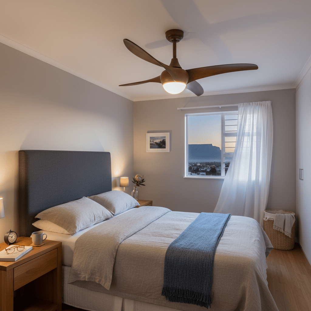 Steel and Acrylic LED Ceiling Fan with Wood Finish