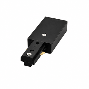 Black 35W Bazuka 3-wire track connector with metal finish, designed for indoor track lighting setups.