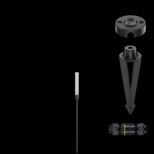 Black LED Bubble Tube Outdoor Spike Light IP65 Warm White