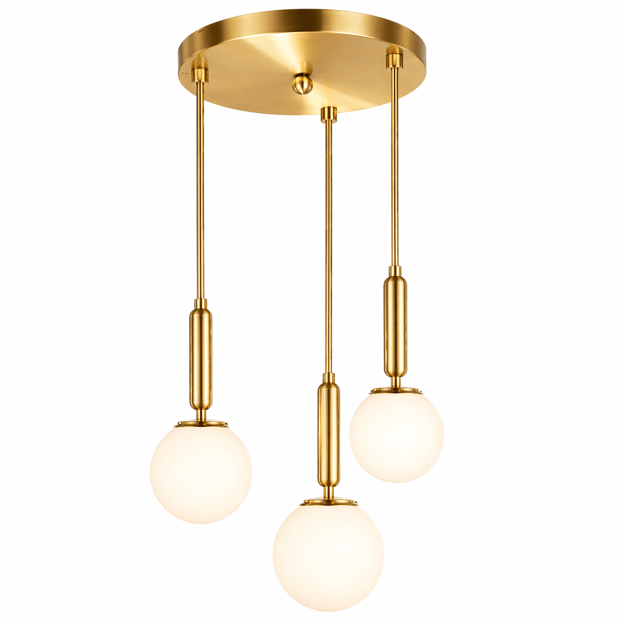 Fizz Pop 3 Light Antique Brass Pendant
