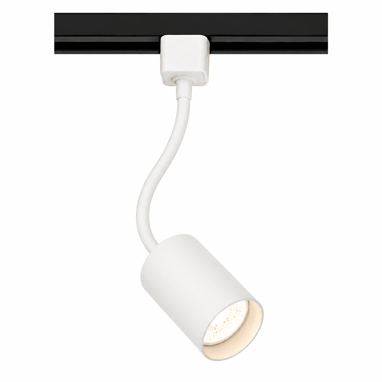 White Flexible Gooseneck 3 Wire Track Spotlight