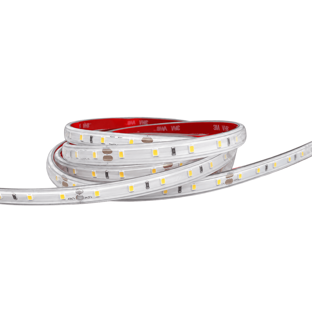 4.8W 24V IP65 Outdoor LED Strip Light – 4000K, transparent background