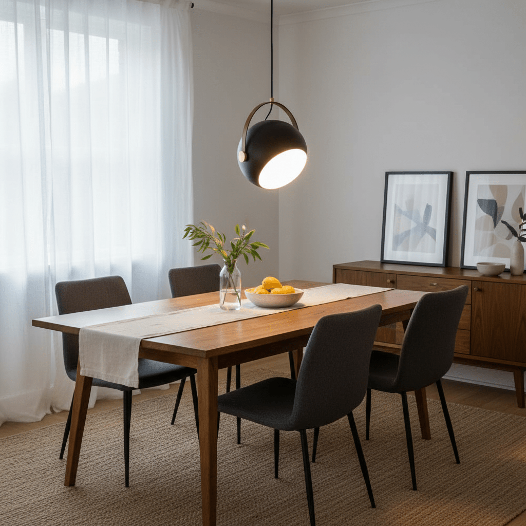 Black Leather Strap Pendant Light