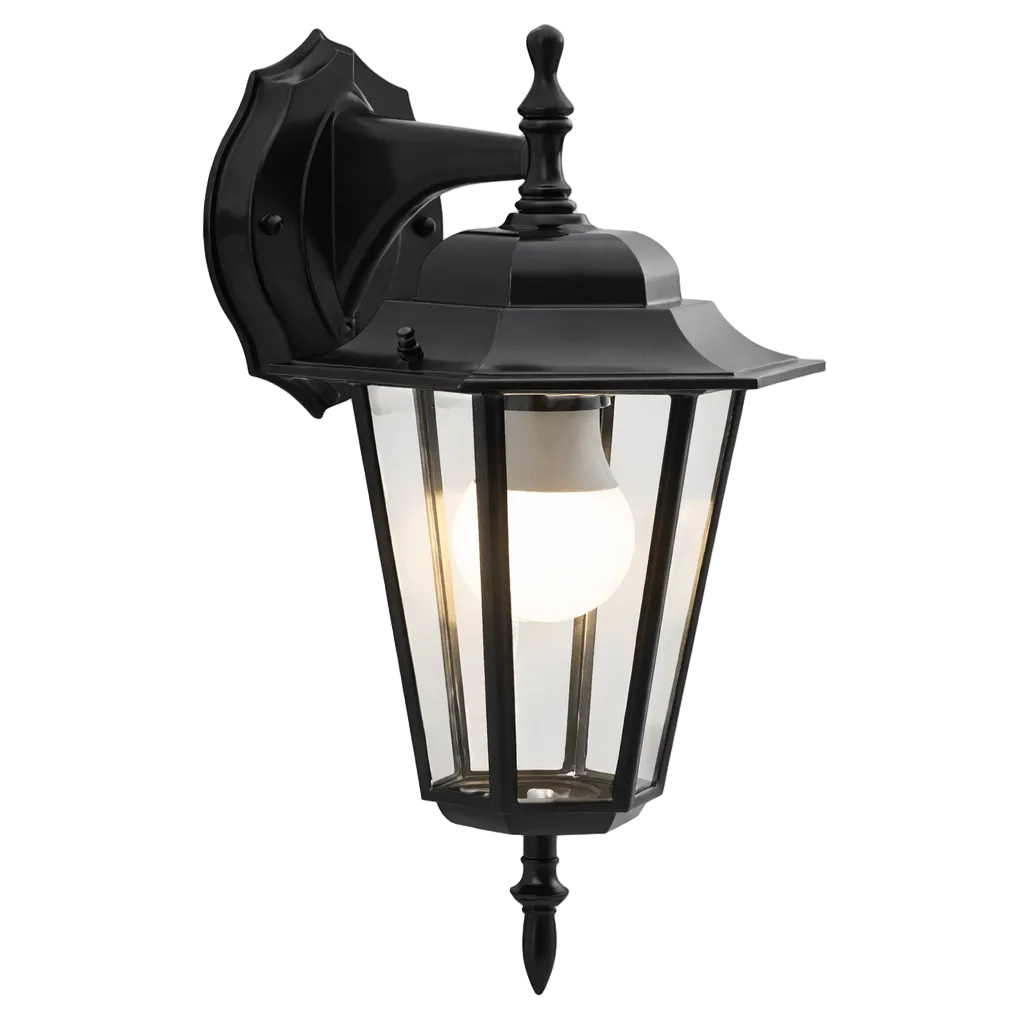 Lantern 6 Panel Down Facing Black
