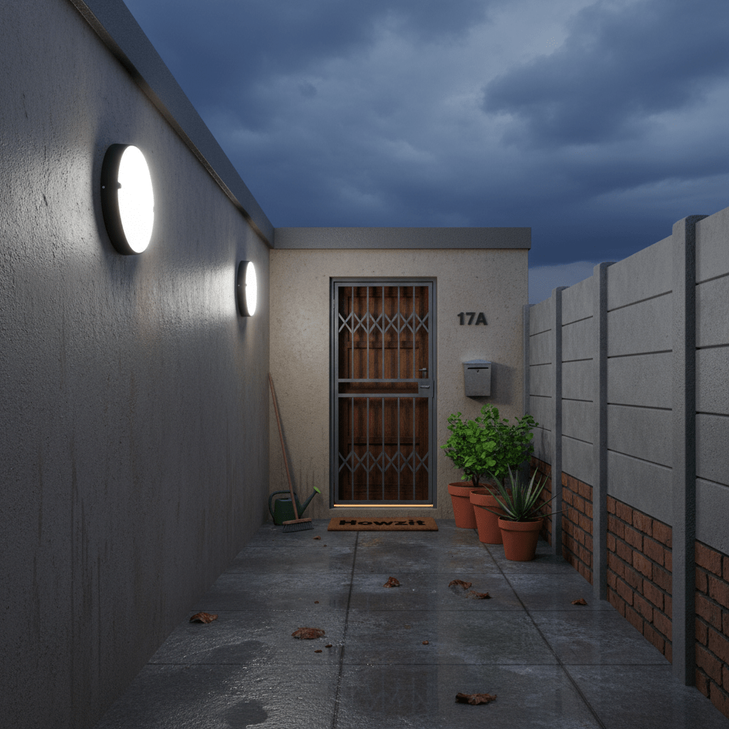 Round ceiling light fixture with black frame on a white background