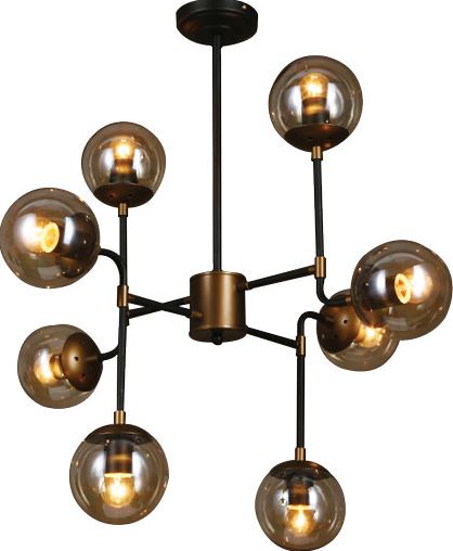 8 Light Black & Bronze Chandelier - Future Light - LED Lights South Africa