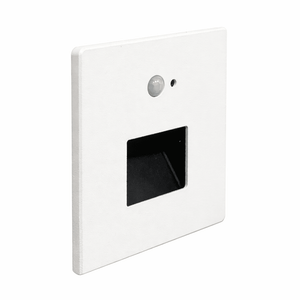 White wall-mounted sensor on a white background