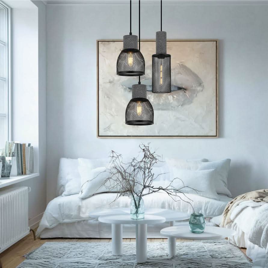 Midnight Long Mesh & Stone Pendant Light - Future Light - LED Lights South Africa