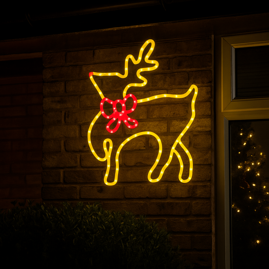 LED Christmas Lights - Bowtie Reindeer Motif