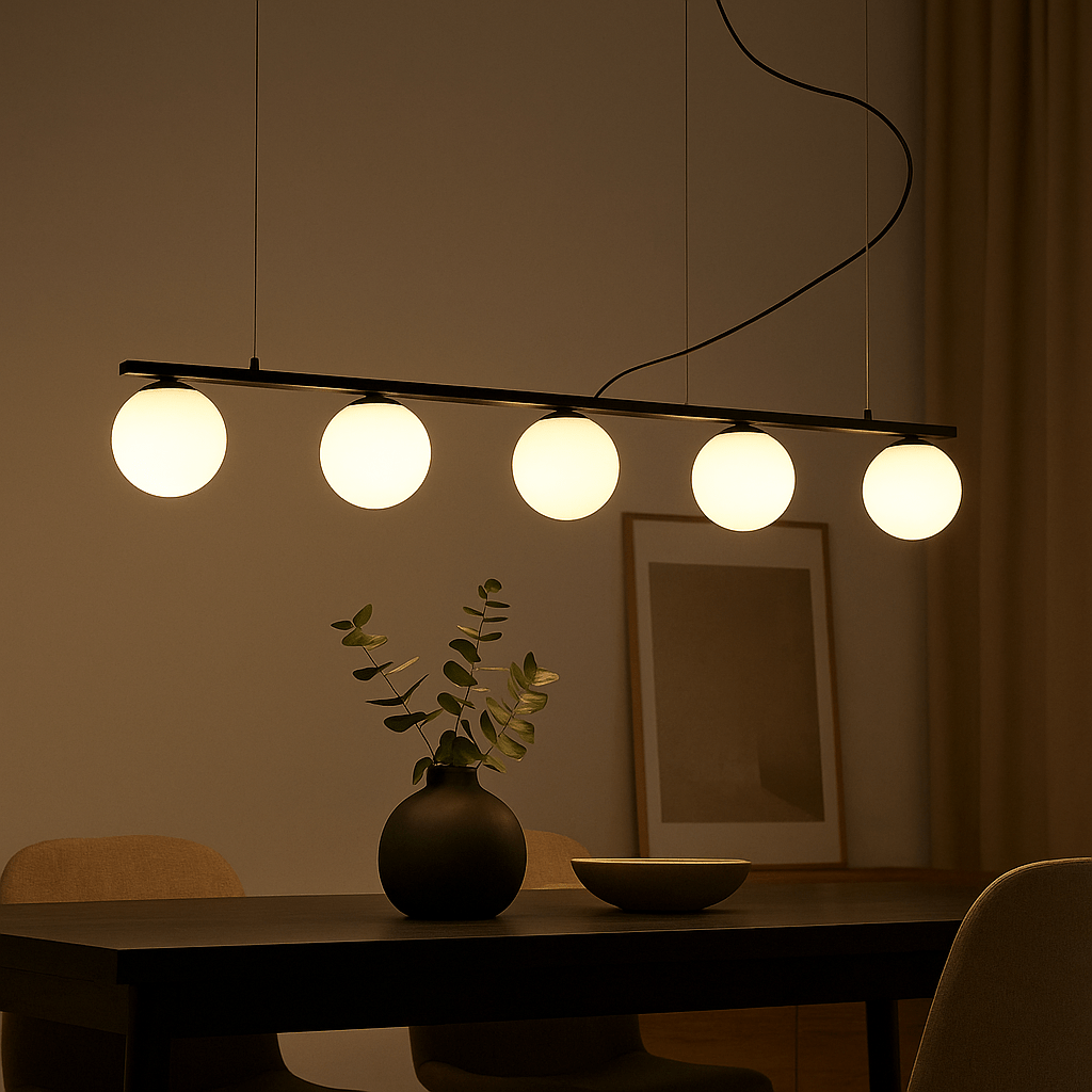 Linear 5 Light Pendant Black