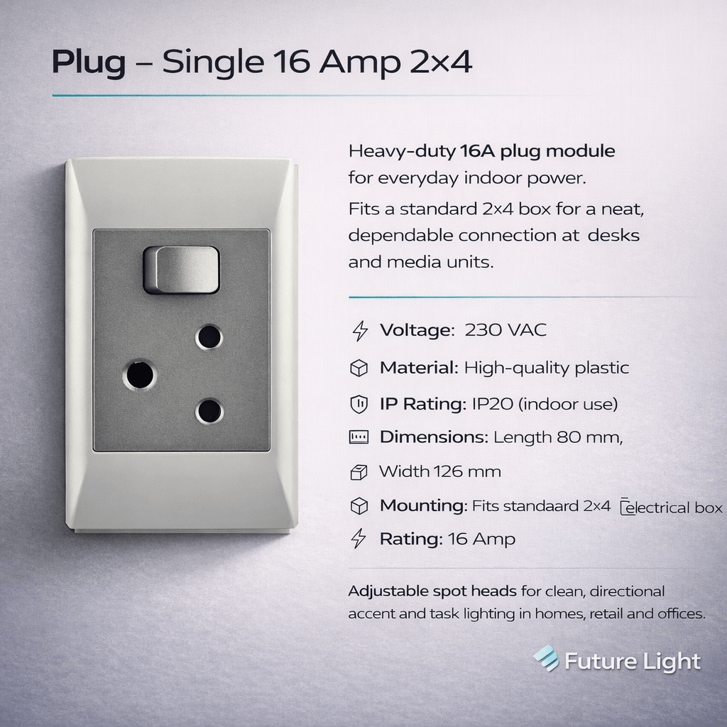 Plug - Single 16 Amp 2x4