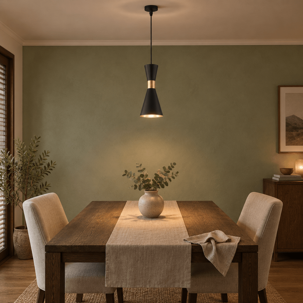 Carrington 1 Light Black & Gold Pendant Light