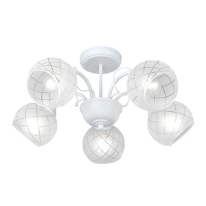 Matt White Chandelier Frosted Glass