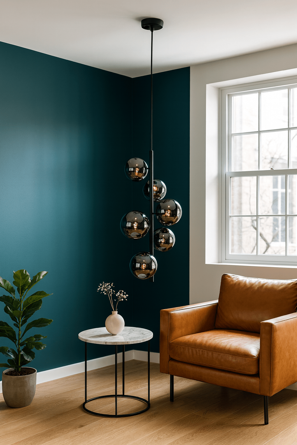 Round Bubble Vertical Pendant Black