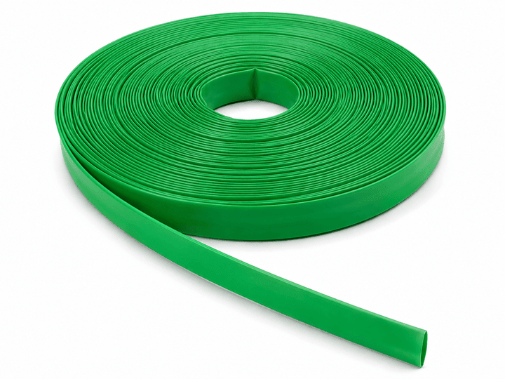 Green 25.4-12.7 heat shrink tubing roll for cable insulation.