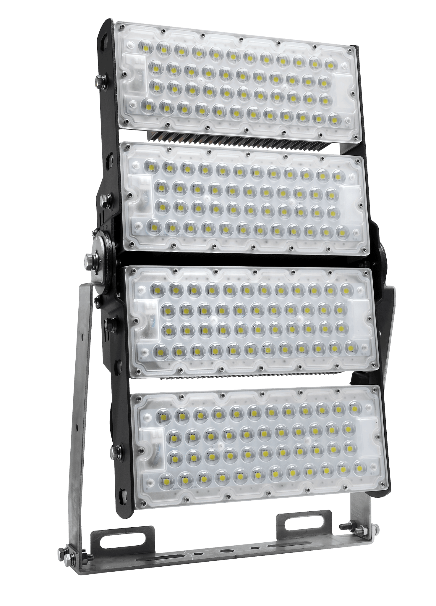 LED floodlights providing secure, even lighting at a business entrance