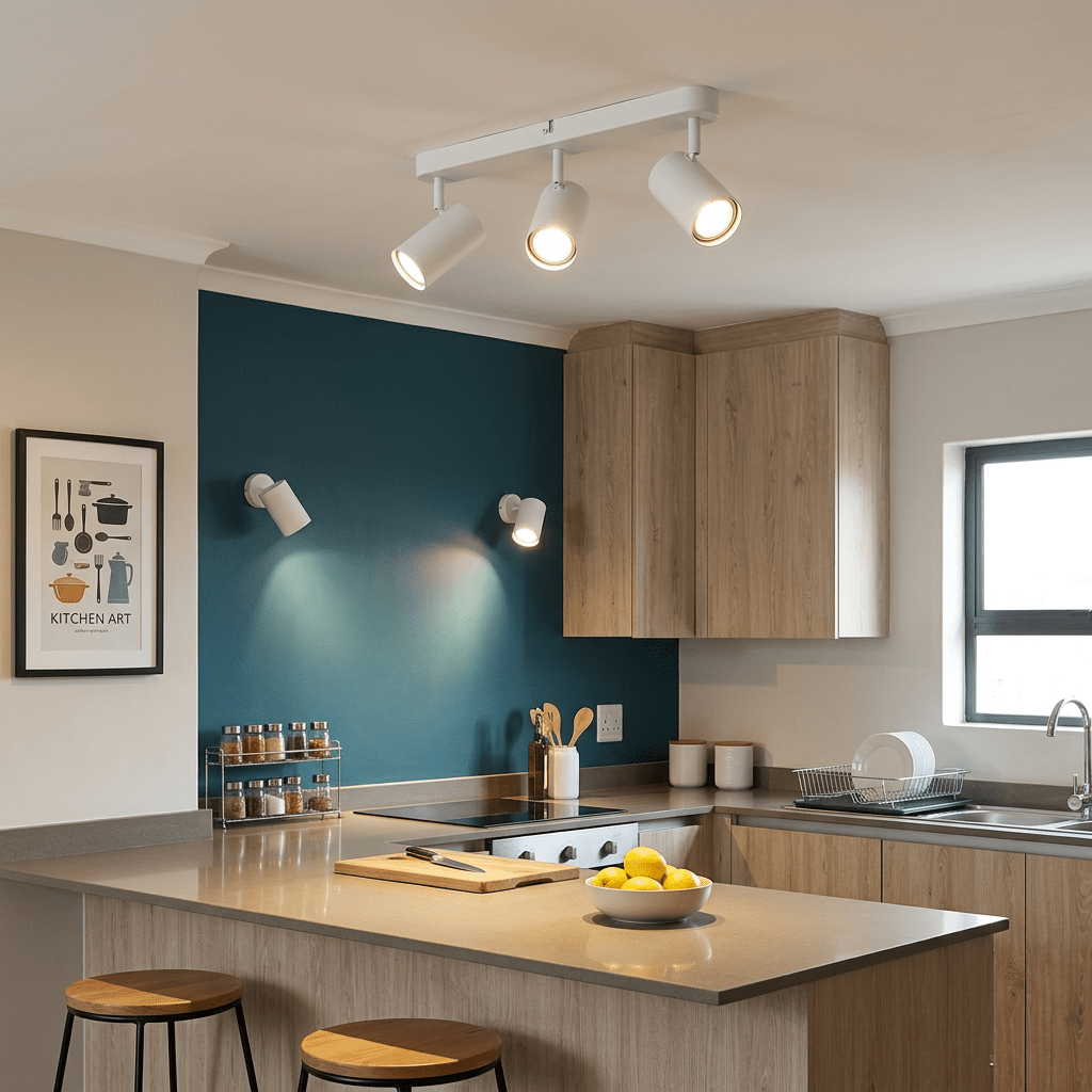3 Light Matt White Ceiling Spotlight Straight