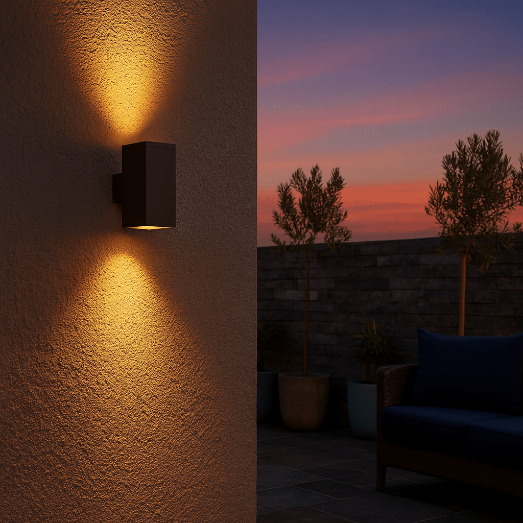 Primary visual showcasing ambient wall lights to enhance your outdoor entertainment area with contextual South African lighting theme