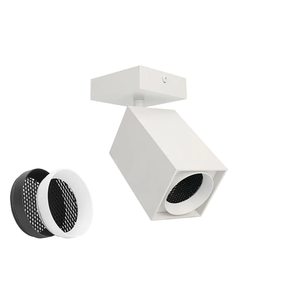 Snypa GU10 Surface Mount Fitting - Square, Matt White