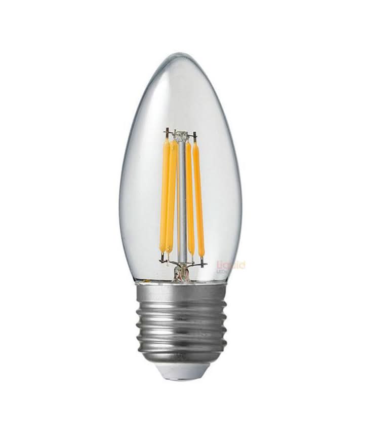 4W E27 LED Filament Candle Bulb - Cool White 6500K