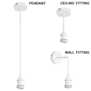 Matt White 3-in-1 Pendant Wall Ceiling Light