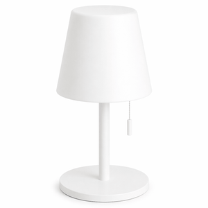 Bijoux LED Rechargeable Table Lamp in black with a modern design and a pull chain switch.