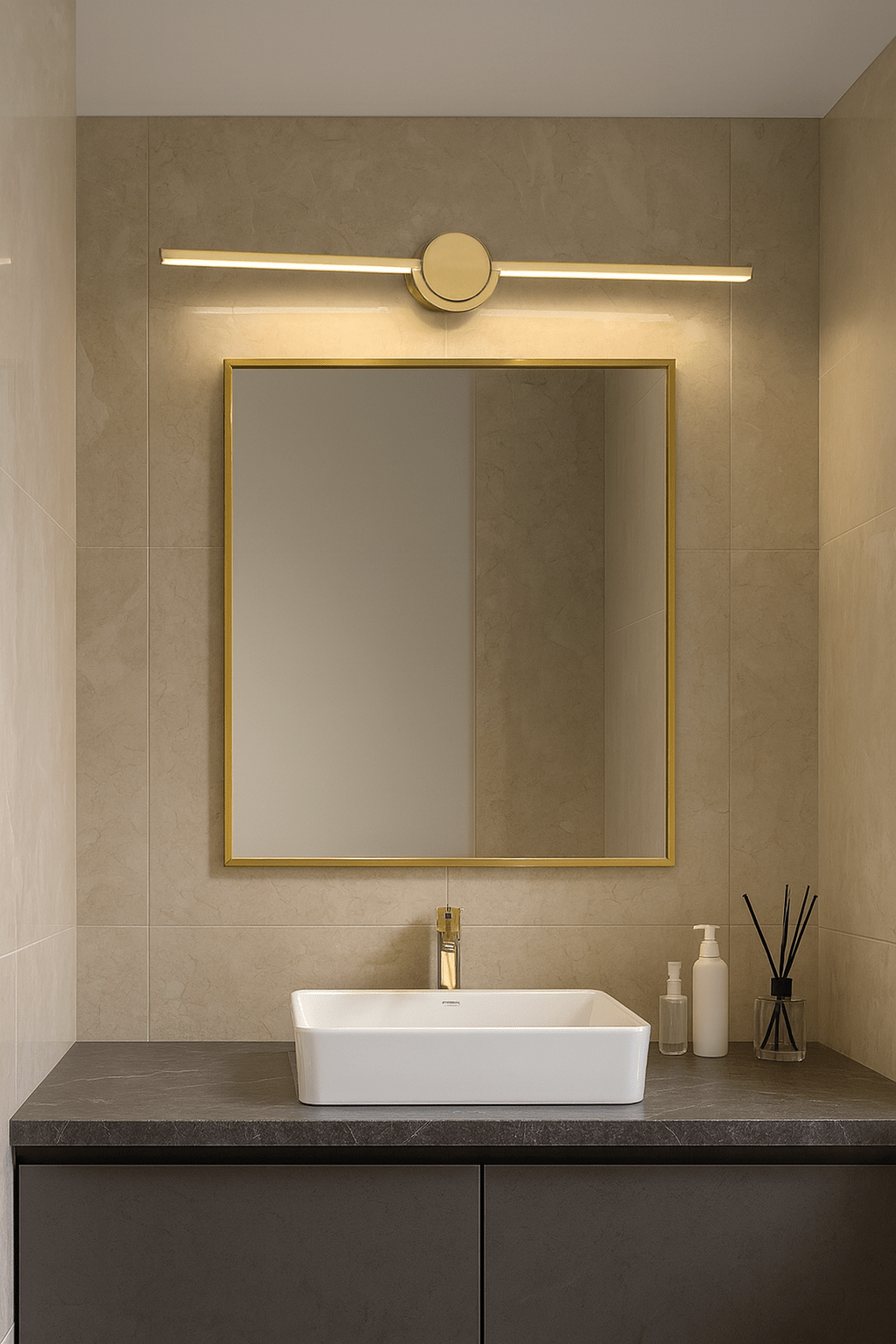 Unique SA lifestyle representation of Avoid shadows on your mirrors with picture lights — comparison of dimmable and fixed LED picture lights