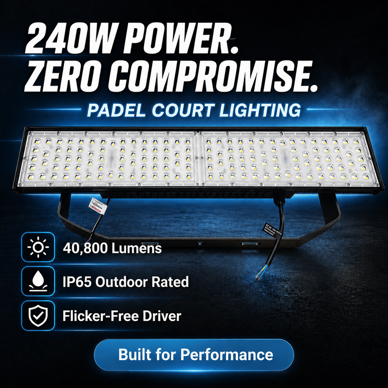 240W Padel Delta Linear LED Floodlight â€“ IP65 (5700K)