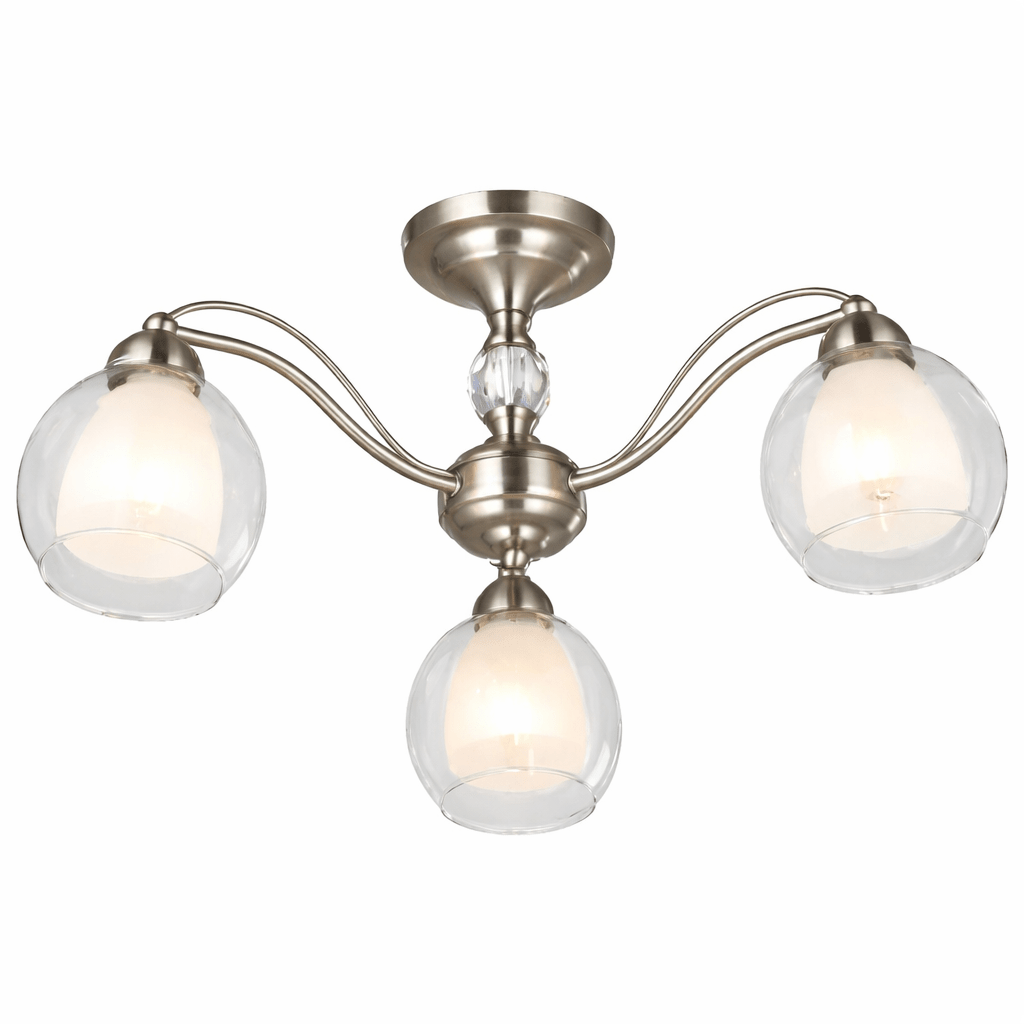 3 Light Satin Chrome Chandelier
