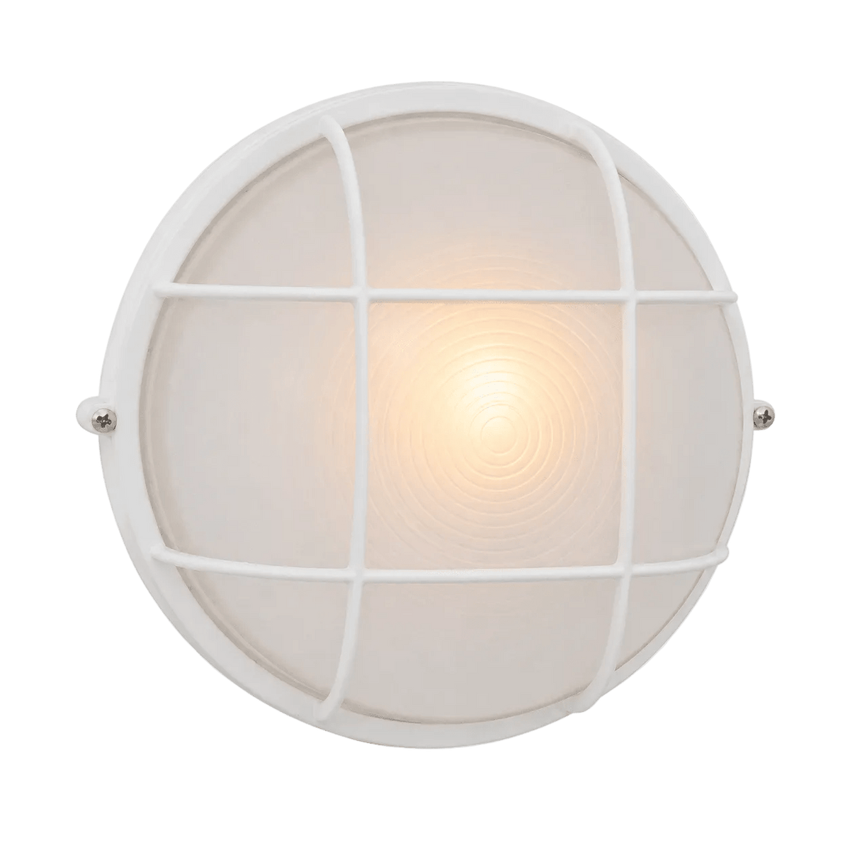 Large Round Grid Bulkhead - White